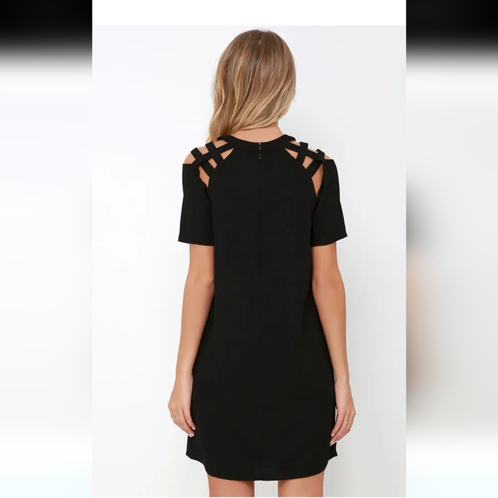Lulu's black cut out shoulder dress size small - Picture 3 of 8